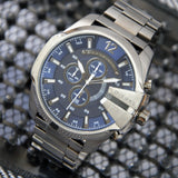  Shop Authentic Diesel Mega Chief Chronograph Blue Dial Black Steel Strap Watch For Men - DZ4329 - Luxxuri