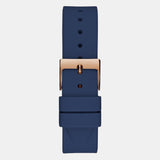  Shop Authentic Guess Multifunction Crystals Rose Gold Dial Blue Rubber Strap Watch For Women - GW0439L4 - Luxxuri