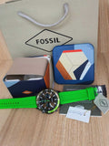  Shop Authentic Fossil Bannon Chronograph Grey Dial Green Silicone Strap Watch for Men - BQ2501 - Luxxuri
