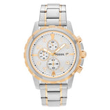  Shop Authentic Fossil Dean Chronograph White Dial Silver Steel Strap Watch for Men - FS4795 - Luxxuri