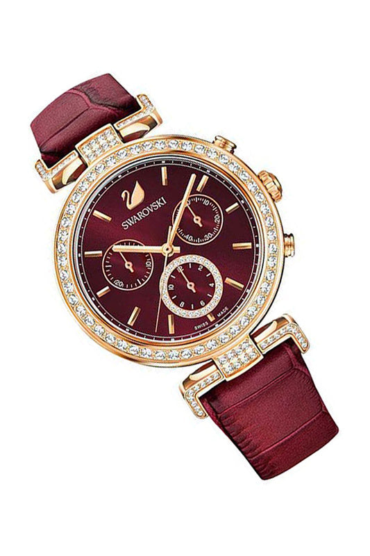  Shop Authentic Swarovski Era Journey Red Dial Red Leather Strap Watch for Women - 5416701 - Luxxuri