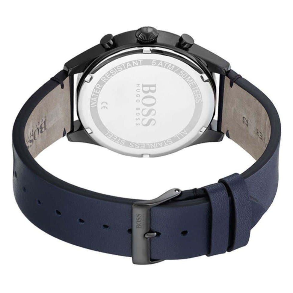  Shop Authentic Hugo Boss Pioneer Quartz Blue Dial Blue Leather Strap Watch For Men - 1513711 - Luxxuri