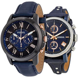  Shop Authentic Fossil Boyfriend Sport Chronograph Blue Dial Blue Leather Strap Watch for Women - ES4113 - Luxxuri