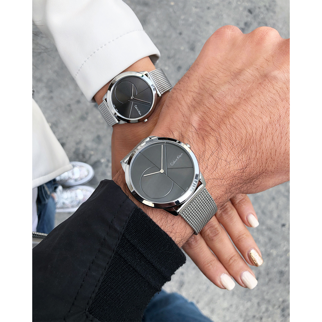  Shop Authentic Calvin Klein Minimal Black Dial Silver Mesh Bracelet Watch for Women - K3M22123 - Luxxuri