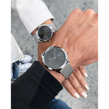  Shop Authentic Calvin Klein Minimal Black Dial Silver Mesh Bracelet Watch for Women - K3M22123 - Luxxuri