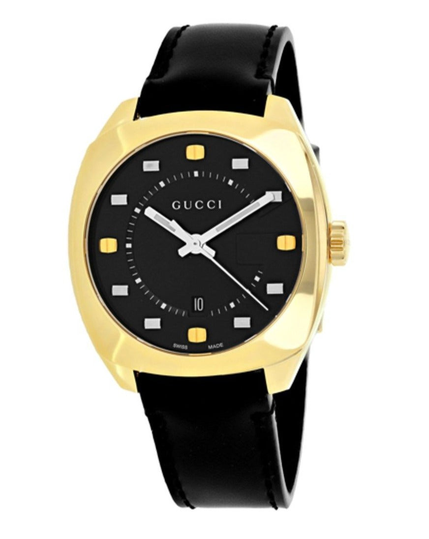  Shop Authentic Gucci GG2570 Black Dial Black Leather Strap Watch For Men - YA142310 - Luxxuri