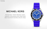  Shop Authentic Michael Kors Maritime Three-Hand Analog Blue Dial Blue Silicone Strap Watch for Men - MK9156 - Luxxuri