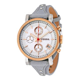  Shop Authentic Fossil Original Boyfriend White Dial Light Blue Leather Strap Watch for Women - ES4045 - Luxxuri