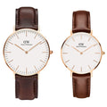  Shop Authentic Daniel Wellington Classic Bristol White Dial Brown Leather Strap Watch For Women - DW00100039 - Luxxuri