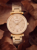  Shop Authentic Fossil Carlie Rose Gold Dial Rose Gold Steel Strap Watch for Women - ES4301 - Luxxuri