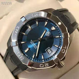  Shop Authentic Tag Heuer Aquaracer Quartz Blue Dial Black Rubber Strap Watch for Men - WAY1112.FT8021 - Luxxuri