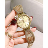  Shop Authentic Guess Chiffon Gold Dial Gold Mesh Bracelet Watch For Women - W1083L2 - Luxxuri