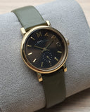  Shop Authentic Marc Jacobs Baker Olive Dial Olive Leather Strap Watch for Women - MBM1330 - Luxxuri