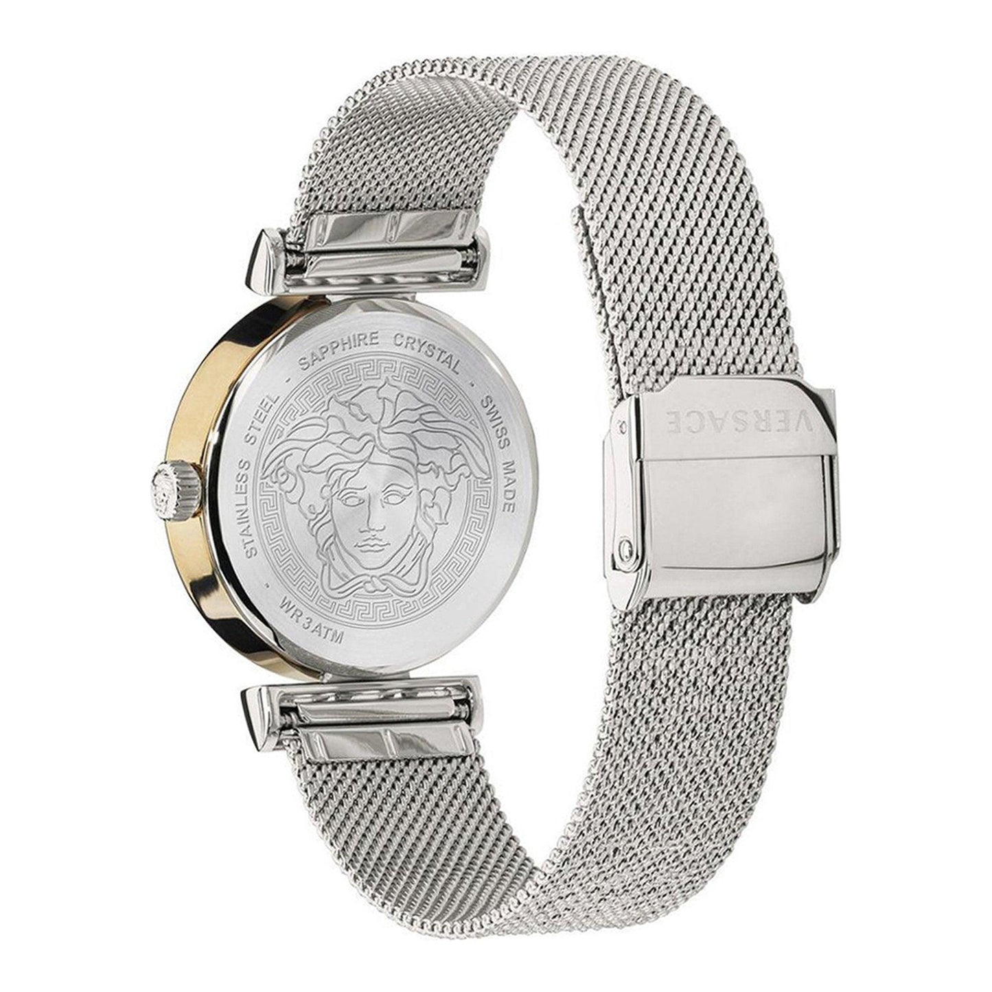  Shop Authentic Versace Meander Blue Dial Silver Mesh Bracelet Watch for Women - VELW00520 - Luxxuri