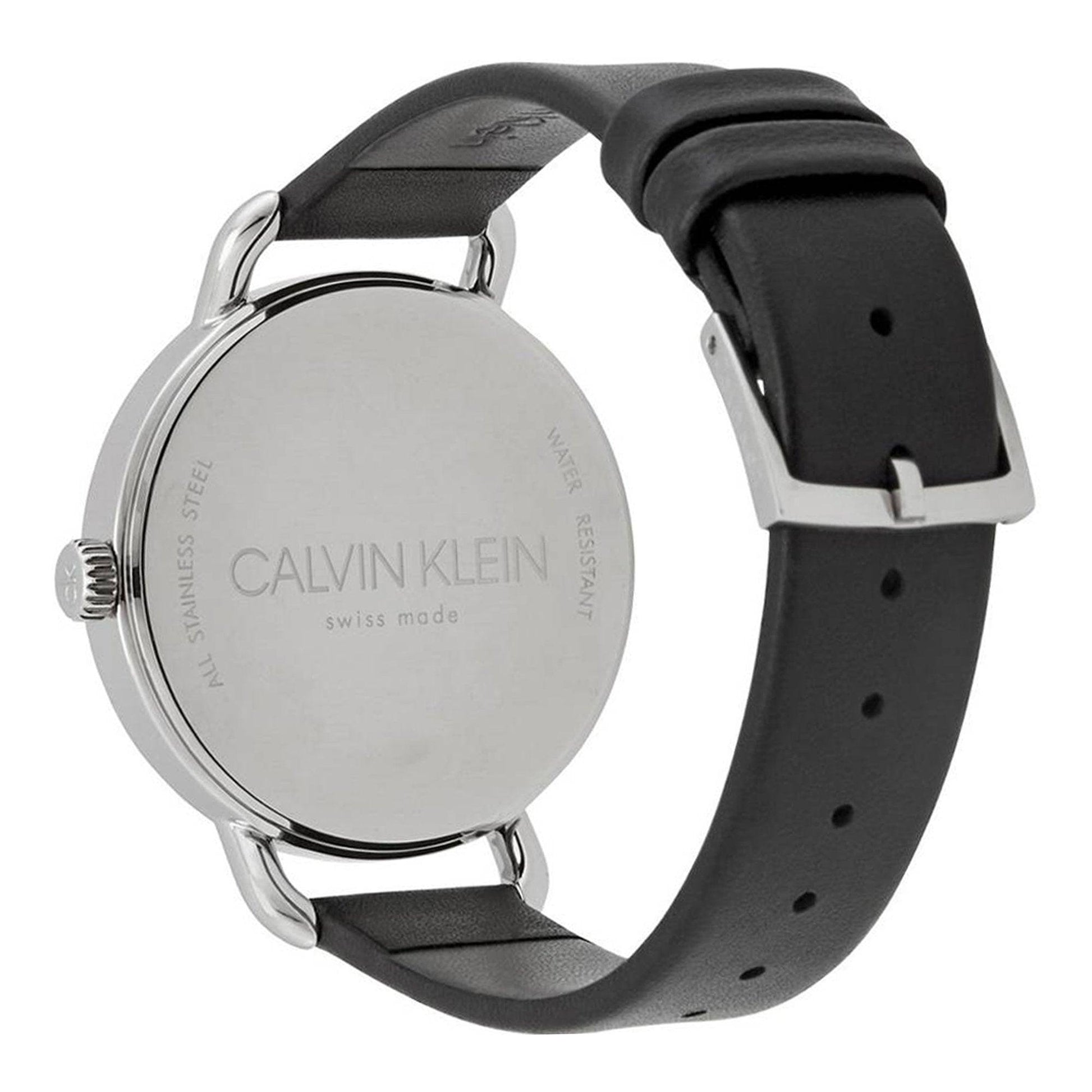 Shop Authentic Calvin Klein Even Black Dial Black Leather Strap Watch for Women  - K7B231CZ - Luxxuri