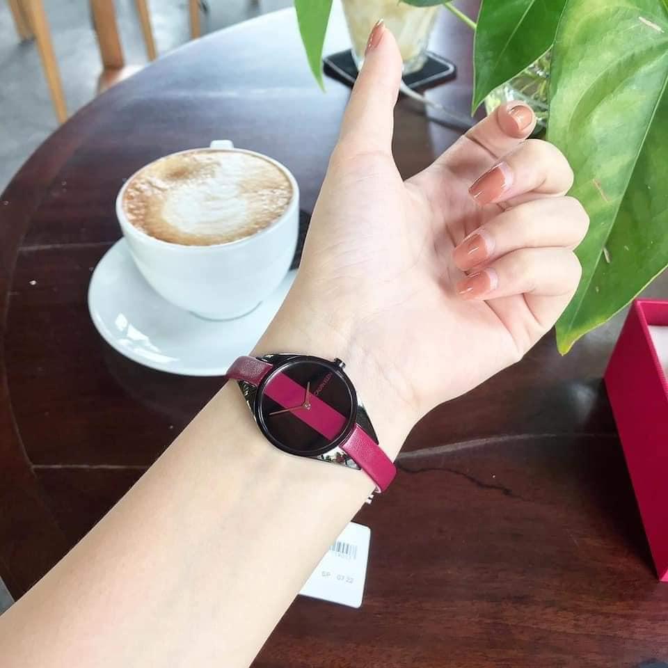  Shop Authentic Calvin Klein Rebel Red Black Dial Red Leather Strap Watch for Women - K8P237U1 - Luxxuri