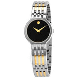  Shop Authentic Movado Veturi Quartz Black Dial Two Tone Steel Strap Watch for Women - 0606933 - Luxxuri