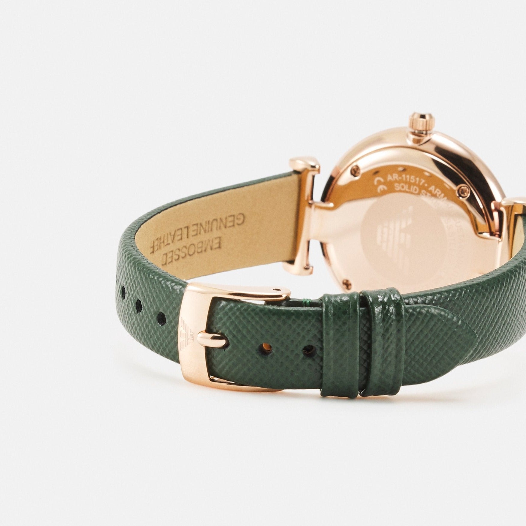  Shop Authentic Emporio Armani Pro Planet Analog Silver Dial Green Leather Strap Watch For Women - AR11517 - Luxxuri