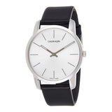  Shop Authentic Calvin Klein City White Dial Black Leather Strap Watch For Men - K2G211C6 - Luxxuri