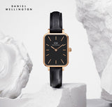  Shop Authentic Daniel Wellington Quadro Sheffield Black Dial Black Leather Strap Watch For Women - DW00100435 - Luxxuri