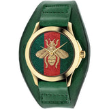  Shop Authentic Gucci G Timeless Red Green Dial Green Leather Strap Watch For Women - YA126545 - Luxxuri