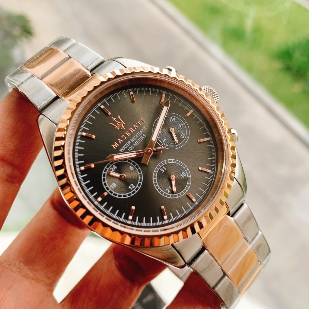  Shop Authentic Maserati Competizione Analog Black Dial Two Tone Stainless Steel Strap Watch For Men - R8853100020 - Luxxuri