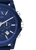  Shop Authentic Armani Exchange Outerbanks Chronograph Blue Dial Blue Silicone Strap Watch For Men - AX1327 - Luxxuri
