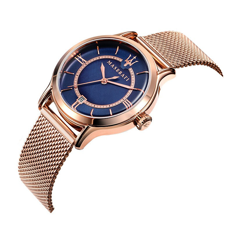  Shop Authentic Maserati Epoca Blue Dial Rose Gold Mesh Strap Watch For Women - R8853118503 - Luxxuri