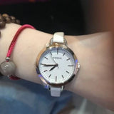  Shop Authentic Fossil Classic Minute White Dial White Leather Strap Watch for Women - BQ3328 - Luxxuri