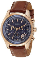  Shop Authentic Guess Persuit Chronograph Blue Dial Brown Leather Strap Watch for Men - W0500G1 - Luxxuri