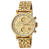  Shop Authentic Fossil Boyfriend Chronograph Gold Dial Gold Steel Strap Watch for Women - ES2197 - Luxxuri