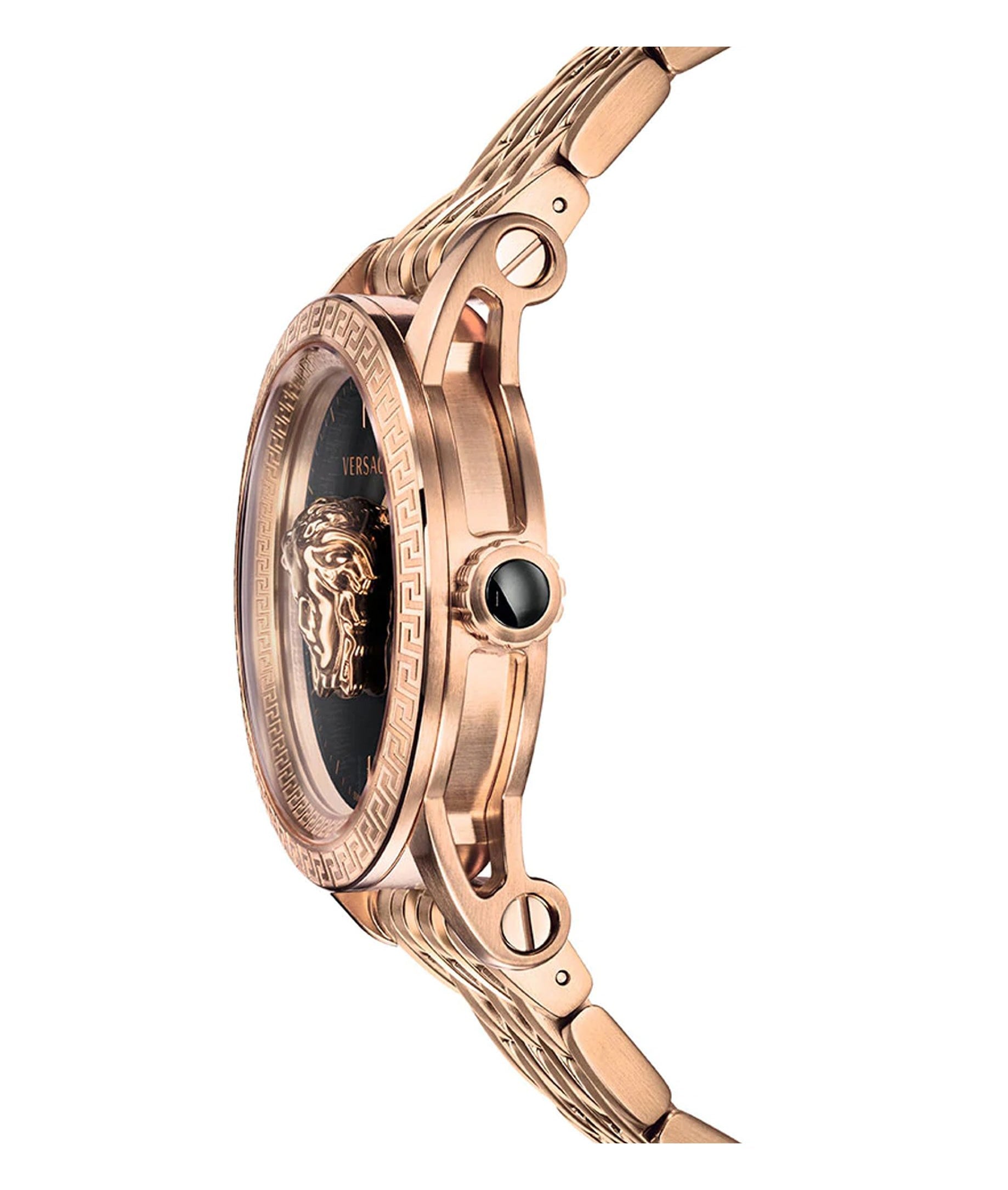  Shop Authentic Versace Palazzo Empire Black Dial Rose Gold Steel Strap Watch for Men - VERD00718 - Luxxuri