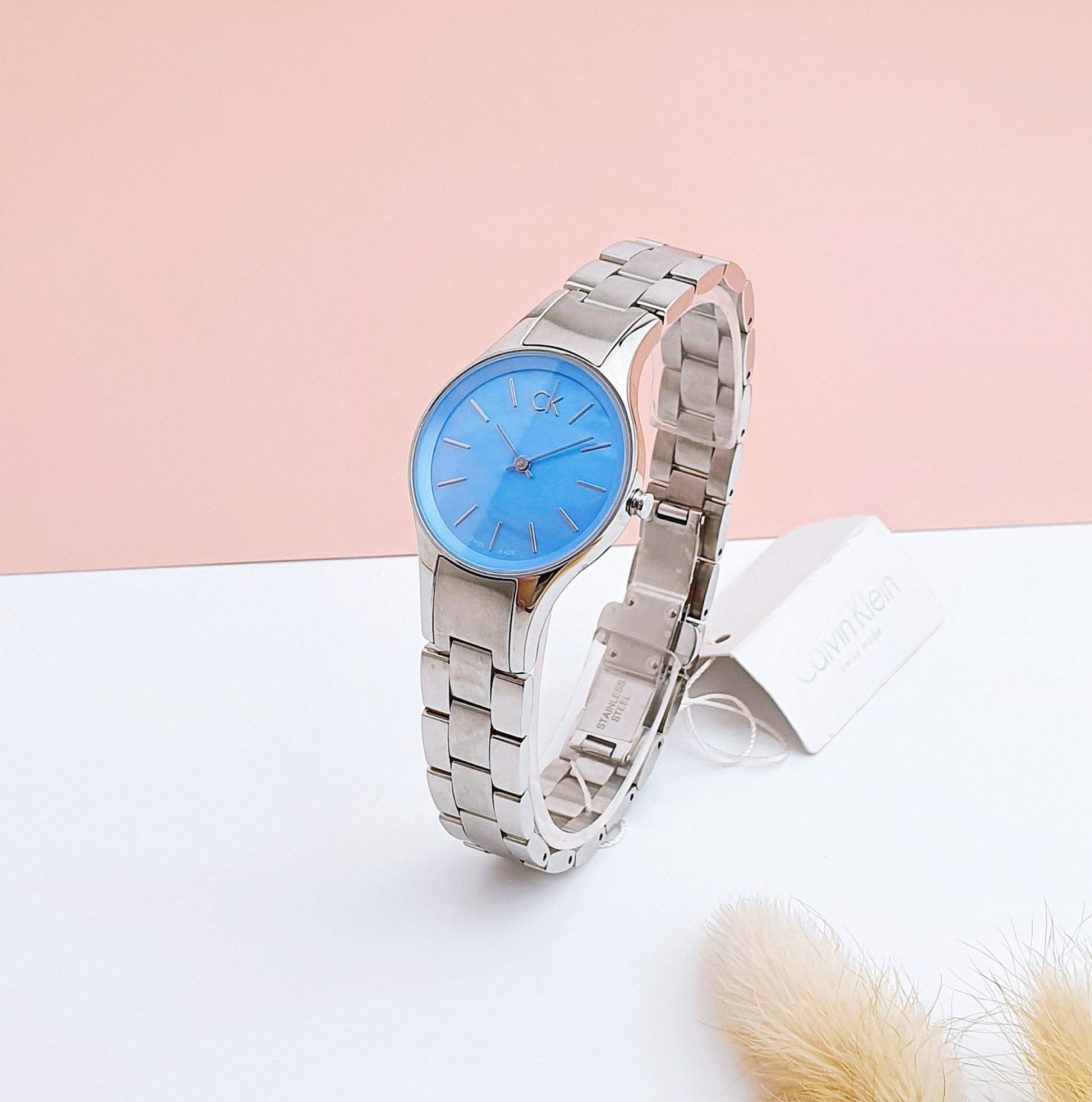  Shop Authentic Calvin Klein Simplicity Blue Dial Silver Steel Strap Watch for Women - K432314N - Luxxuri