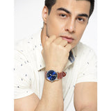  Shop Authentic Fossil Commuter Blue Dial Blue Leather Strap Watch for Men - FS5325 - Luxxuri