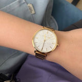  Shop Authentic Michael Kors Addyson Three-Hand White Dial Gold Steel Strap Watch for Women - MK4712 - Luxxuri