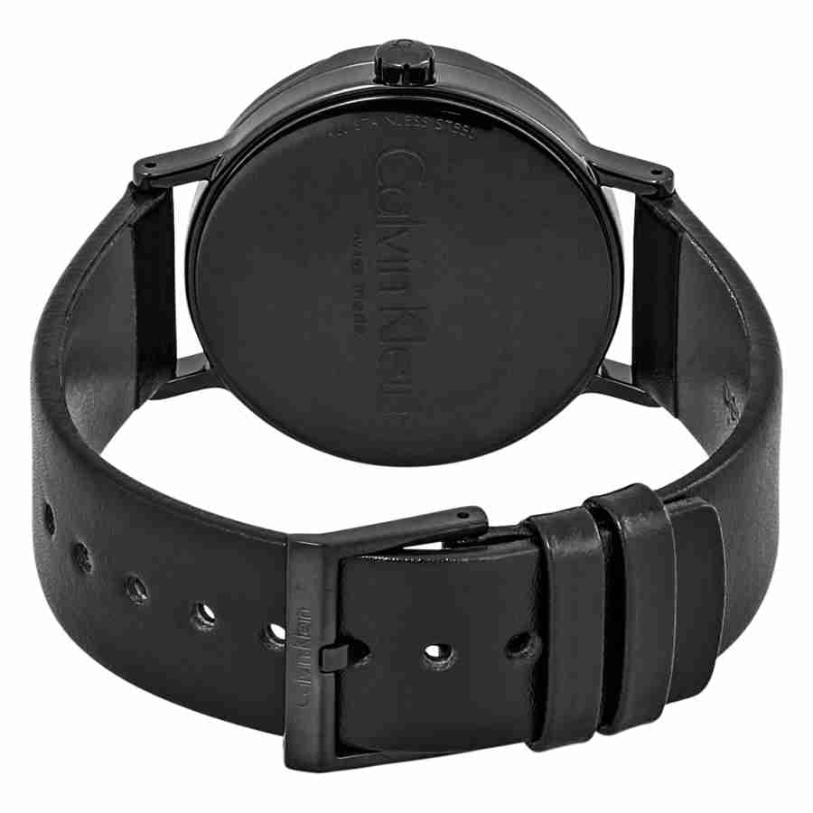  Shop Authentic Calvin Klein Boost Black Dial Black Leather Strap Watch for Men - K7Y214CY - Luxxuri