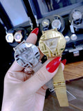  Shop Authentic Guess Iconic Quartz Gold Dial Gold Mesh Bracelet Watch For Women - GW0527L2 - Luxxuri