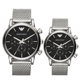  Shop Authentic Emporio Armani Luigi Black Dial Silver Mesh Bracelet Watch For Men - AR8032 - Luxxuri