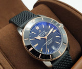  Shop Authentic Breitling Superocean Heritage II B20 42mm Black Dial Black Mesh Bracelet Mens Watch - UB2010121B1S1 - Luxxuri