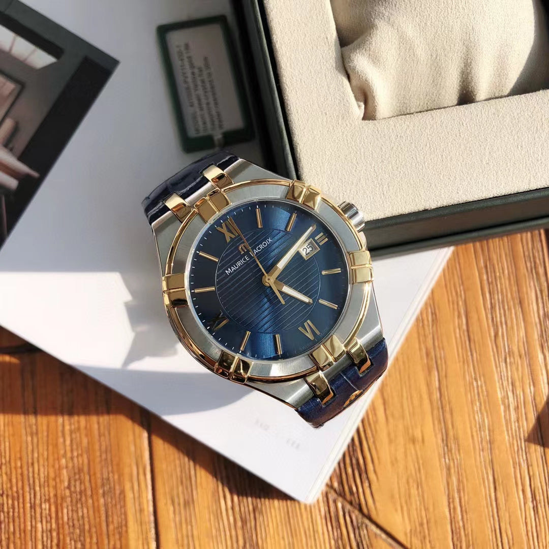  Shop Authentic Maurice Lacroix Aikon Blue Dial Blue Leather Strap Watch for Men - AI1008-PVY11-432-1 - Luxxuri