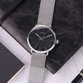 Shop Authentic Calvin Klein High Noon Black Dial Silver Mesh Bracelet Watch for Men - K8M21121 - Luxxuri