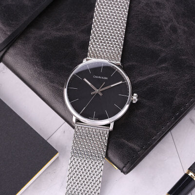  Shop Authentic Calvin Klein High Noon Black Dial Silver Mesh Bracelet Watch for Men - K8M21121 - Luxxuri