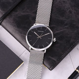  Shop Authentic Calvin Klein High Noon Black Dial Silver Mesh Bracelet Watch for Men - K8M21121 - Luxxuri