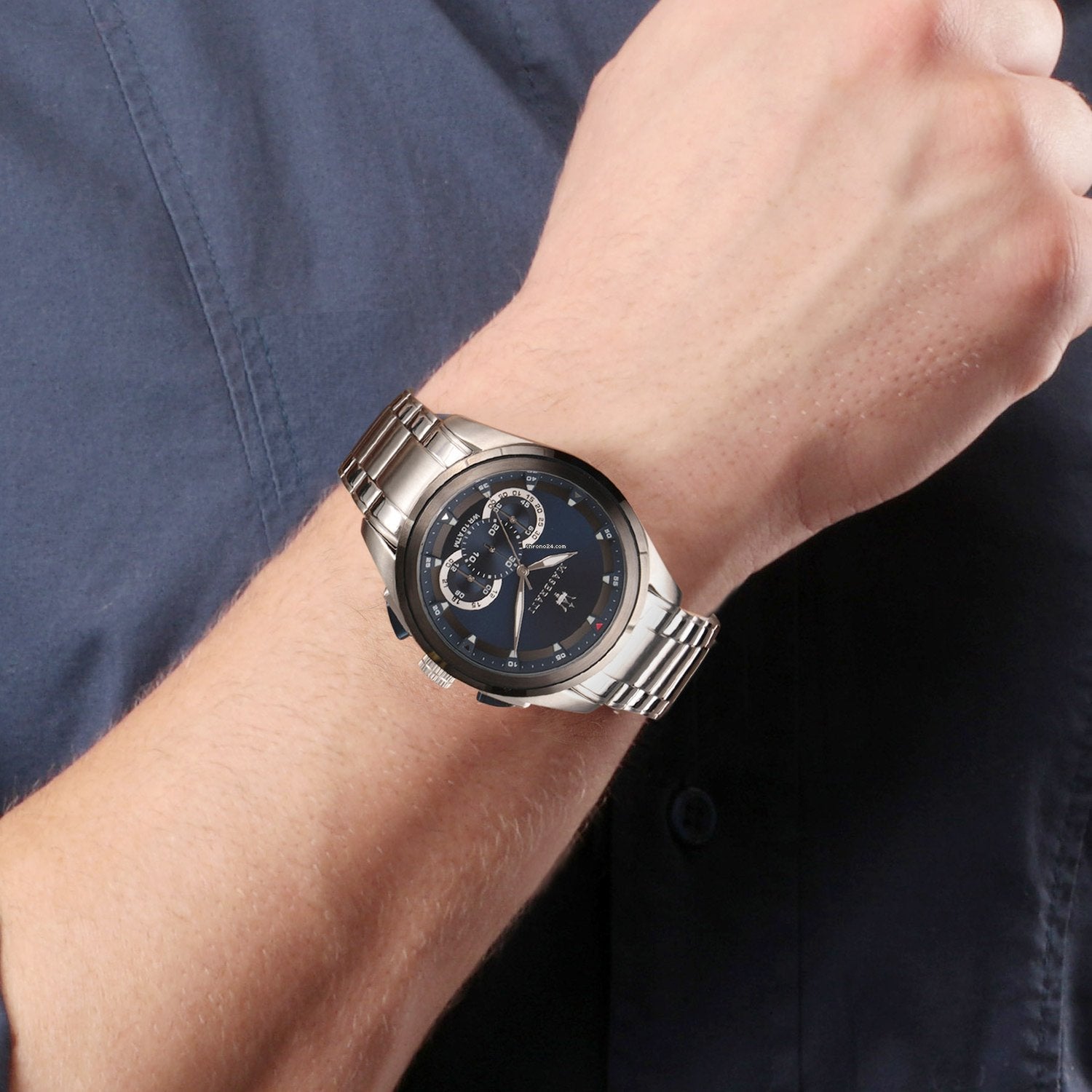  Shop Authentic Maserati Traguardo Chronograph 45mm Blue Dial Stainless Steel Watch For Men - R8873612014 - Luxxuri