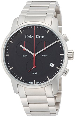  Shop Authentic Calvin Klein City Chronograph Black Dial Silver Steel Strap Watch for Men - K2G27141 - Luxxuri