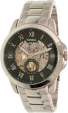  Shop Authentic Fossil Grant Skeleton Black Dial Silver Steel Strap Watch for Men - ME3055 - Luxxuri