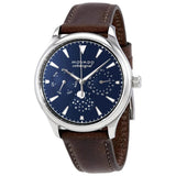  Shop Authentic Movado Heritage Moonphase Blue Dial Brown Leather Strap Watch For Women - 3650009 - Luxxuri