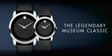  Shop Authentic Movado Museum Black Dial Black Leather Strap Watch For Men - 606502 - Luxxuri