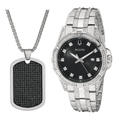  Shop Authentic Bulova Crystal Collection Black Dial Silver Steel Strap Watch for Men - 96K104 - Luxxuri