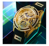  Shop Authentic Guess Queen Quartz Gold Dial Black Silicone Strap Watch For Women - GW0536L3 - Luxxuri